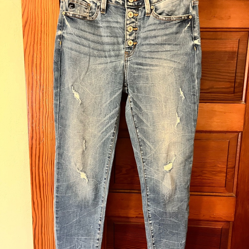 Kut from the Kloth High Rise Distressed Blue Jeans